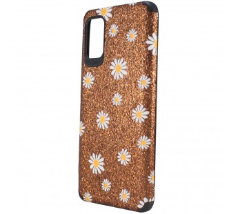 Чехол-накладка с ромашками для Samsung Galaxy A41 коричневая#355140