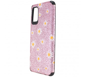 Чехол-накладка с ромашками для Samsung Galaxy A41 розовая#355138