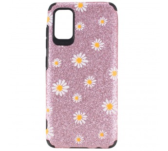 Чехол-накладка с ромашками для Samsung Galaxy A41 розовая#355137
