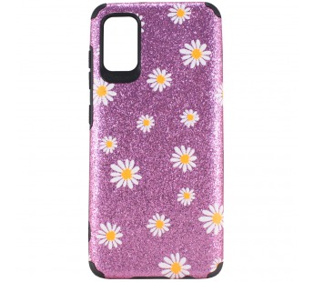 Чехол-накладка с ромашками для Samsung Galaxy A41 фиолетовая#355135