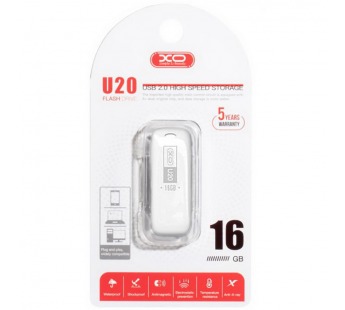 Внешний накопитель USB 2.0 XO U20 16Gb, белый#398874