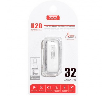 Внешний накопитель USB 2.0 XO U20 32Gb, белый#398877