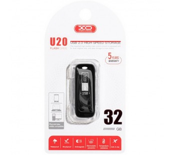 Внешний накопитель USB 2.0 XO U20 32Gb, черный#398876