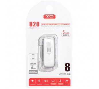 Внешний накопитель USB 2.0 XO U20 8Gb, белый#398840
