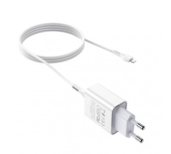 Адаптер сетевой Hoco C81A + кабель Apple 1м, цвет белый#411656