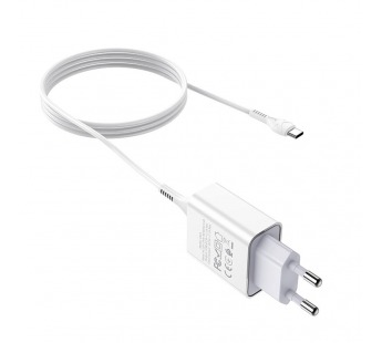 Адаптер сетевой Hoco C81A + кабель Type-C 1м, цвет белый#1730865