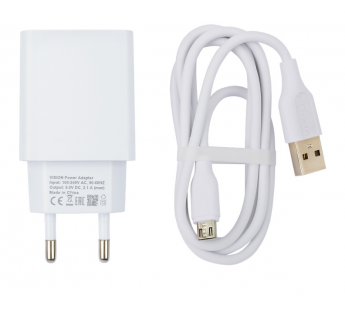 СЗУ VIXION L7m (2-USB/2.1A) + micro USB кабель 1м (белый)#417150