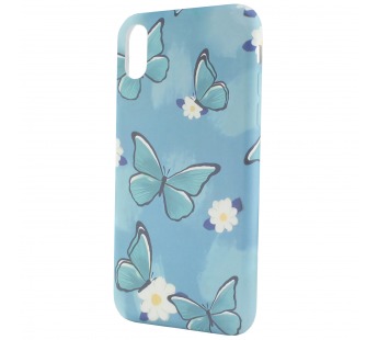 Чехол-накладка матовая цветочки и бабочки для iPhone X/XS#366116