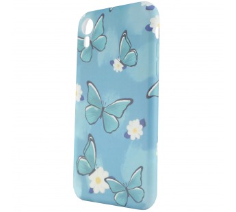 Чехол-накладка матовая цветочки и бабочки для iPhone XR#366119
