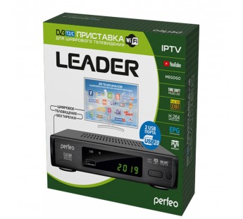 Ресивер Perfeo DVB-T2/C "LEADER" для цифр.TV, Wi-Fi, IPTV, HDMI, 2 USB, DolbyDigital, пульт ДУ#2093979
