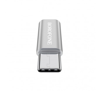 Адаптер Micro USB - Type-C Borofone BV4 (серебро)#1647463
