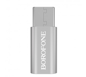 Адаптер Micro USB - Type-C Borofone BV4 (серебро)#1647460
