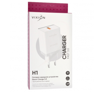 СЗУ VIXION H1 (1-USB) Quick Charger 3.0 (белый)#1330915