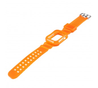 Ремешок - ApW21 для Apple Watch 38/40 mm прозрачный с кейсом (orange)#378785