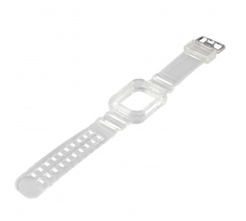 Ремешок - ApW21 для Apple Watch 38/40 mm прозрачный с кейсом (silver)#378792