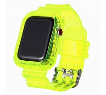 Ремешок - ApW21 для Apple Watch 38/40 mm прозрачный с кейсом (yellow)#1781487