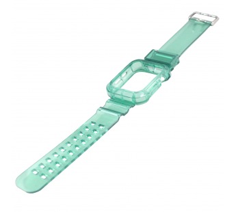 Ремешок - ApW21 для Apple Watch 42/44 mm прозрачный с кейсом (green)#378769