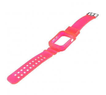 Ремешок - ApW21 для Apple Watch 42/44 mm прозрачный с кейсом (pink)#378771