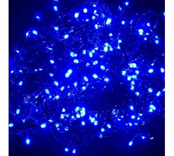 Гирлянда светодиодная ECOLA 220V IP20 Нить  8м 120Led Синяя Blue, 8 режимов, прозр.провод с вилкой (#378183