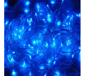 Гирлянда светодиодная ECOLA 220V IP44 Нить 15м 200Led Синяя Blue, 8 режимов, прозр.провод с вилкой (#378206