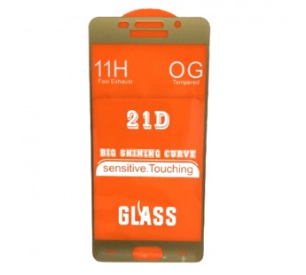 Защитное стекло Samsung A3 (2016) (Full Glue) тех упаковка Золотое#1618373
