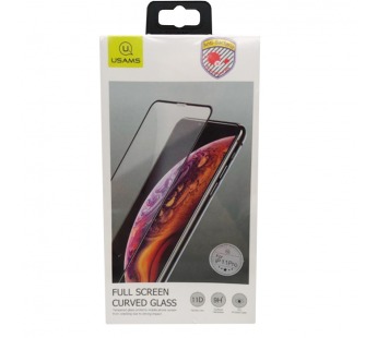 Защитное стекло iPhone 11 Pro USAMS 11D/HD Антибактериальное 0.3mm Черное в упаковке#1642352