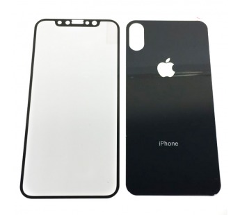 Защитное стекло iPhone X/XS/11 Pro 3D color черное переднее+ заднее#1642349