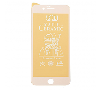 Защитное стекло-плёнка iPhone 6/6S Plus 9D Керамическое Матовое Белое#435829