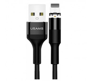 Кабель USB - Lightning iPhone USAMS U32 1m 2.4A (Магнитный/Нейлон) Черный#1691514