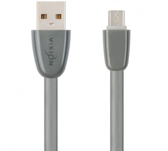 Кабель USB VIXION (K12m) microUSB (1м) силиконовый (серый)#382638