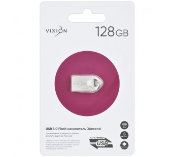 Накопитель USB Flash 128GB 3.0 VIXION Diamond (серебро)#2092390