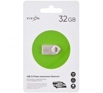 Накопитель USB Flash 32GB 3.0 VIXION Diamond (серебро)#394189
