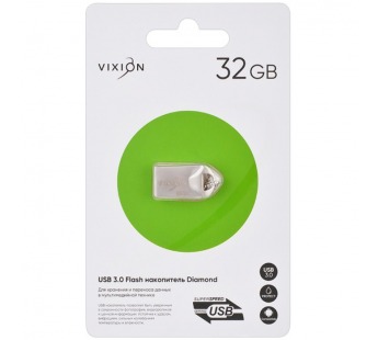Накопитель USB Flash 32GB 3.0 VIXION Diamond (серебро)#2092389
