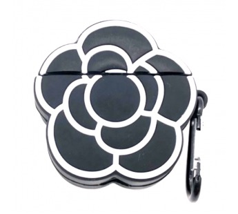 Чехол AirPods 1/2 Силикон 3D №6 Роза Черная#428162