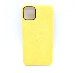 Чехол iPhone 11 Pro Max Alcantara Case в упаковке Желтый#403630