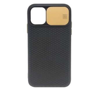 Чехол iPhone 12/12 Pro (6.1) Силикон Slide Camera Черно-Пудровый#2125339