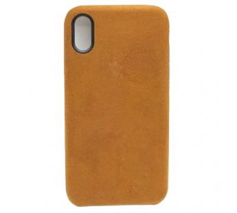 Чехол iPhone X/XS Alcantara Case в упаковке Коричневый#2034343