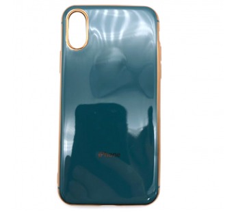 Чехол iPhone X/XS Силикон Кейс Глянцевый Forest Green#1772938