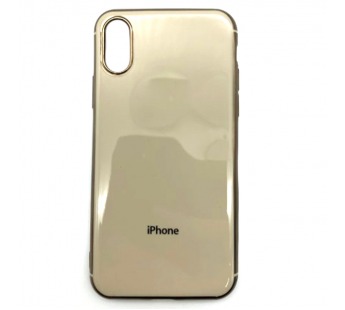 Чехол iPhone X/XS Силикон Кейс Глянцевый Бежевый#1772985