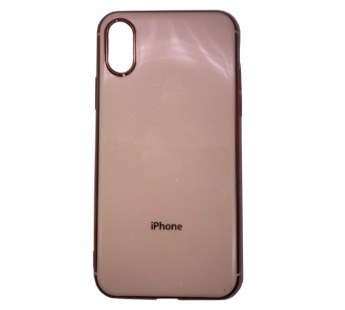 Чехол iPhone X/XS Силикон Кейс Глянцевый Золотой#1773000