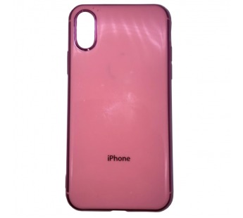 Чехол iPhone X/XS Силикон Кейс Глянцевый Розовый#1773005
