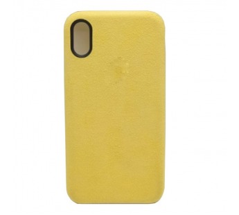 Чехол iPhone XR Alcantara Case в упаковке Желтый#403243