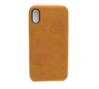 Чехол iPhone XR Alcantara Case в упаковке Коричневый#403245