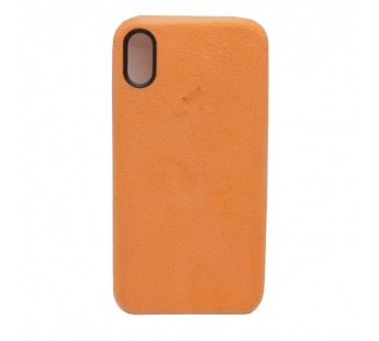 Чехол iPhone XR Alcantara Case в упаковке Оранжевый#403594