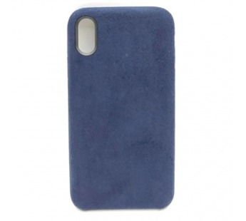 Чехол iPhone XR Alcantara Case в упаковке Темно-Синий#2034339