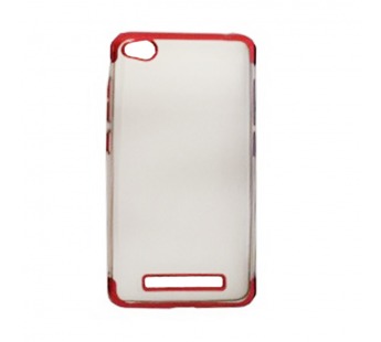 Чехол Xiaomi 4A силикон Laser ободок хром красный#2100371