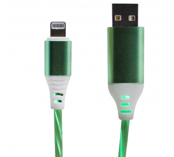 Кабель USB - Apple lightning - светящийся (green)#390222