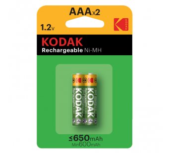 Аккумулятор KODAK HR03-2BL (650 mАh) (K3AHR-2) (2/20/240)#384633