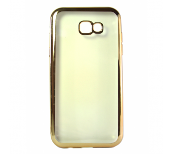 Чехол Samsung  A3 (2017) силикон Laser ободок хром золото#403398