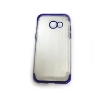 Чехол Samsung  A3 (2017) силикон Laser ободок хром синий#2131370